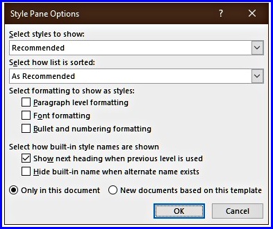 Style Panel Options